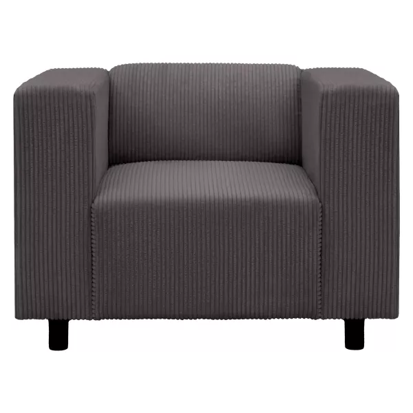 Fotel Clarkson Salon Szary Sztruks Nowoczesny Kubistyczny Komfortowy 1078221