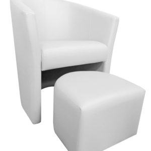 Fotel Club z podnóżkiem D10 Biały 126749 Fotel Club z podnóżkiem D10 Biały 126749