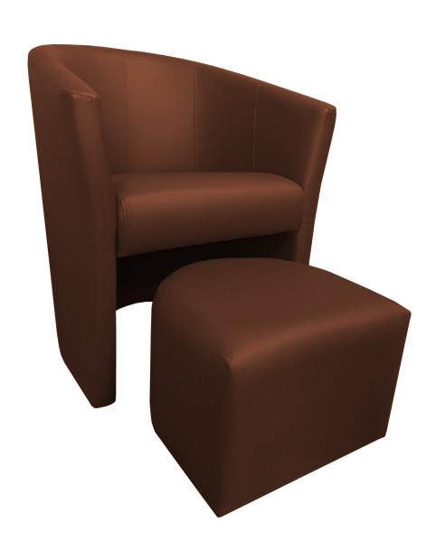Fotel Club z podnóżkiem D2 Ciemny brązowy 126748