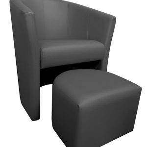 Fotel Club z podnóżkiem D23 Szary 126765 Fotel Club z podnóżkiem D23 Szary 126765