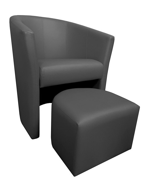Fotel Club z podnóżkiem D23 Szary 126765