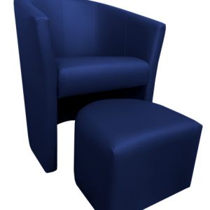 Fotel Club z podnóżkiem D4 Granatowy 126741 Fotel Club z podnóżkiem D4 Granatowy 126741