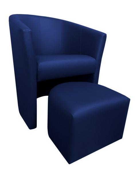 Fotel Club z podnóżkiem D4 Granatowy 126741
