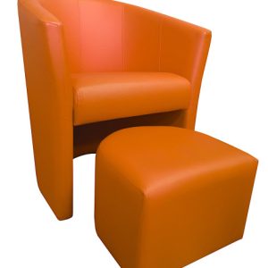 Fotel Club z podnóżkiem tkanina Eko skóra 126692 Fotel Club z podnóżkiem tkanina Eko skóra 126692