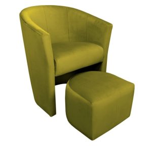 Fotel CLUB z podnóżkiem tkanina Welur BL75 1101202 Fotel CLUB z podnóżkiem tkanina Welur BL75 1101202
