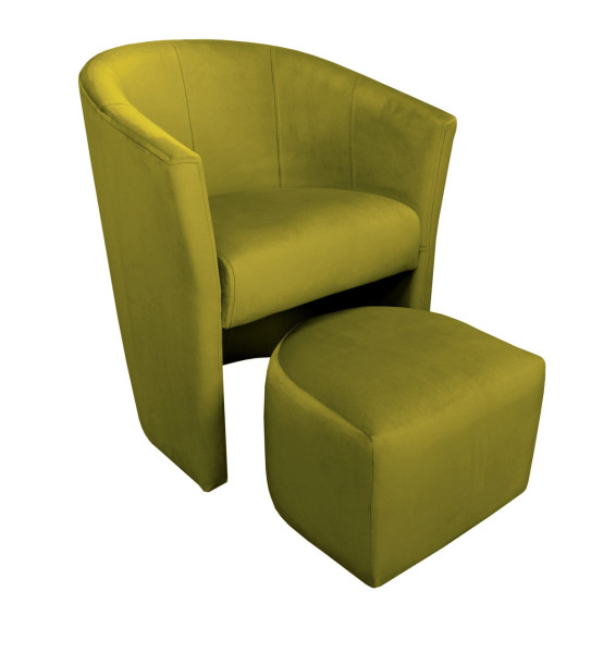 Fotel CLUB z podnóżkiem tkanina Welur BL75 1101202