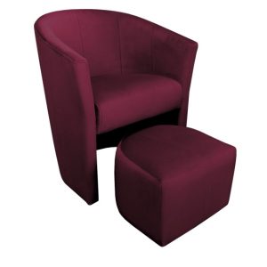 Fotel CLUB z podnóżkiem tkanina Welur 126756 Fotel CLUB z podnóżkiem tkanina Welur 126756