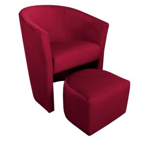 Fotel CLUB z podnóżkiem tkanina Welur 126771 Fotel CLUB z podnóżkiem tkanina Welur 126771