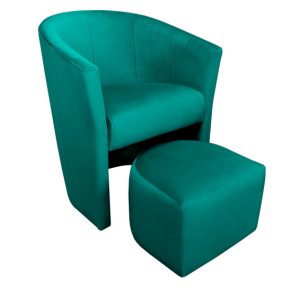 Fotel CLUB z podnóżkiem tkanina Welur 131261 Fotel CLUB z podnóżkiem tkanina Welur 131261