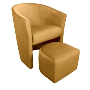 Fotel CLUB z podnóżkiem tkanina Welur 126704 Fotel CLUB z podnóżkiem tkanina Welur 126704