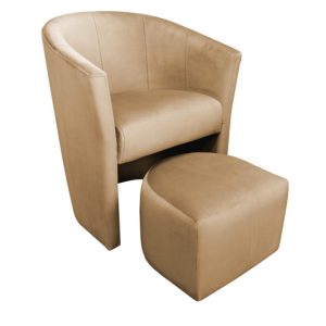 Fotel CLUB z podnóżkiem tkanina Welur 126679 Fotel CLUB z podnóżkiem tkanina Welur 126679