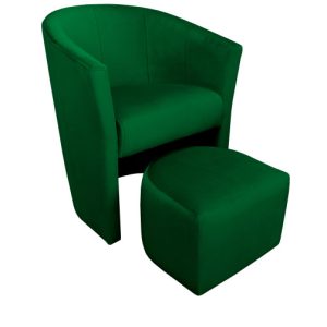 Fotel CLUB z podnóżkiem tkanina Welur 126737 Fotel CLUB z podnóżkiem tkanina Welur 126737
