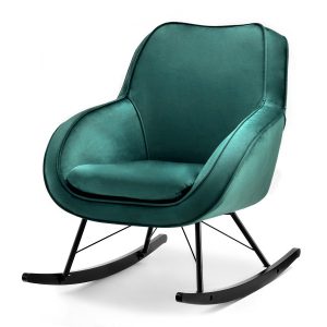Fotel Coco Zielony Welur, Podstawa Czarny-Czarny 333795 Fotel Coco Zielony Welur, Podstawa Czarny-Czarny 333795