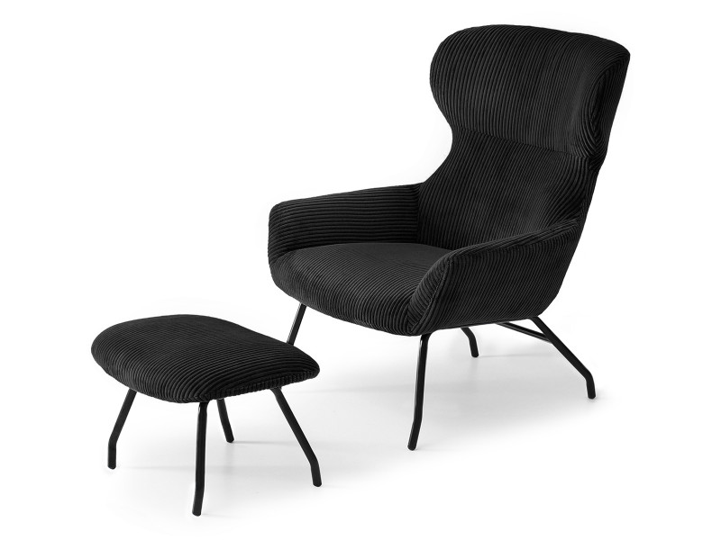 Fotel conor czarny sztruks, podstawa czarny 959032