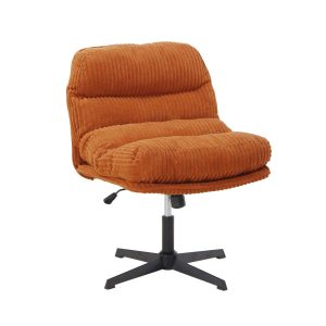Fotel CORDIVO sztruksowy obrotowy ceglasty 66x71x83 cm HOMLA 1037263 Fotel CORDIVO sztruksowy obrotowy ceglasty 66x71x83 cm HOMLA 1037263