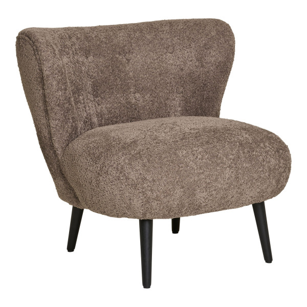 FOTEL Covelo BOUCLE brązowy/czarny drewniane nóżki 656631