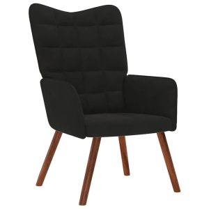 Fotel czarny obity aksamitem 788677 Fotel czarny obity aksamitem 788677