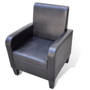 Fotel czarny sztuczna skóra 791648 Fotel czarny sztuczna skóra 791648