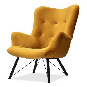 Fotel Dalton Miodowy Welur, Podstawa Czarny 333808 Fotel Dalton Miodowy Welur, Podstawa Czarny 333808