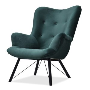 Fotel Dalton Zielony Welur, Podstawa Czarny 333766 Fotel Dalton Zielony Welur, Podstawa Czarny 333766