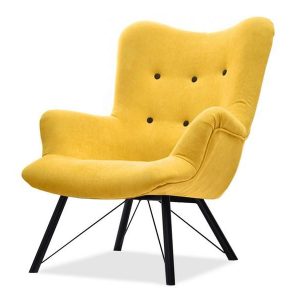 Fotel Dalton Żółty Tkanina, Podstawa Czarny 333744 Fotel Dalton Żółty Tkanina, Podstawa Czarny 333744