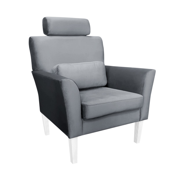 Fotel DENVER tkanina Welur noga drewniana 91603