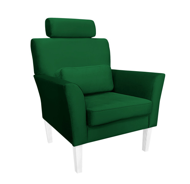 Fotel DENVER tkanina Welur noga drewniana 91651