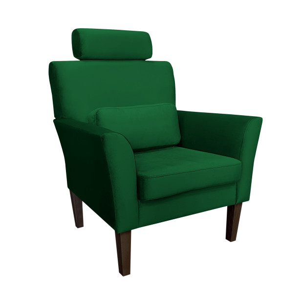 Fotel DENVER tkanina Welur noga drewniana 91604