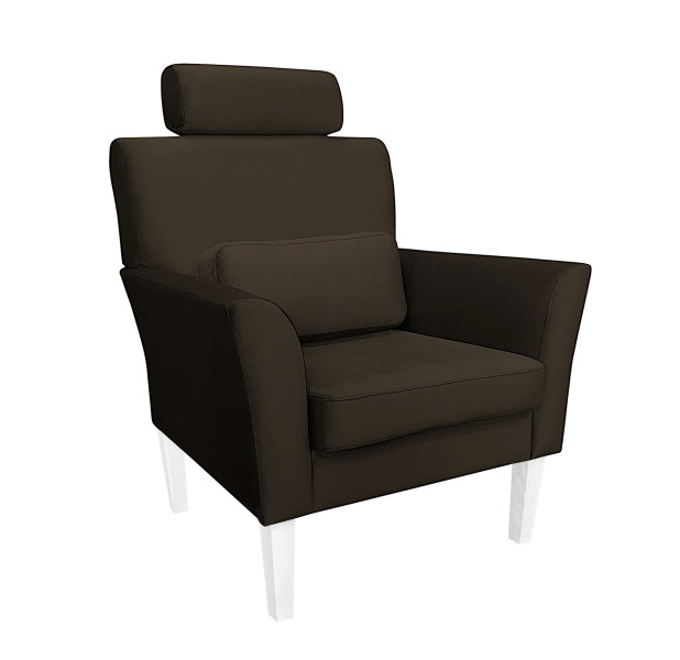 Fotel DENVER tkanina Welur noga drewniana 91675