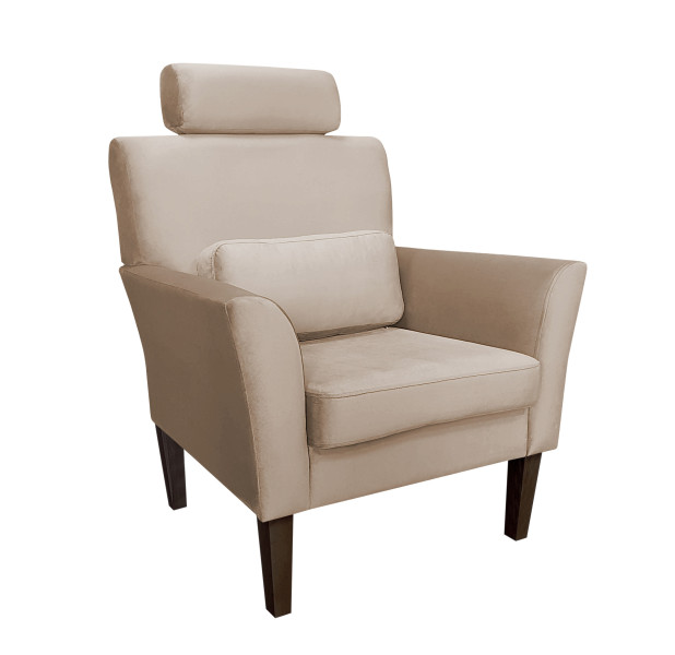 Fotel DENVER tkanina Welur noga drewniana 91641
