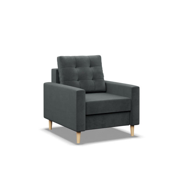 FOTEL do salonu BLANK skandynawski, tradycyjny CIEMNY SZARY 322882