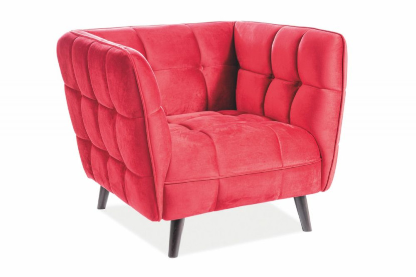 Fotel do salonu CASTELLO VELVET 1 bordowy 840015
