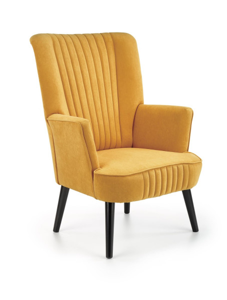 Fotel do salonu DELGADO VELVET musztardowy 990310