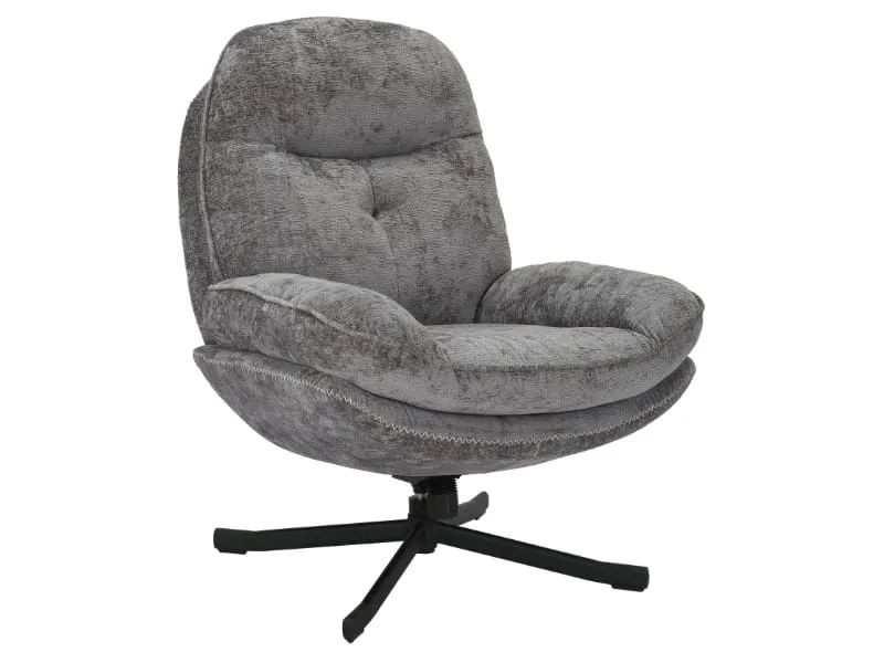 Fotel do salonu HARPER szary obracany 840002