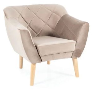 Fotel do salonu Karo 1 Velvet ciemny beż buk 949504 Fotel do salonu Karo 1 Velvet ciemny beż buk 949504