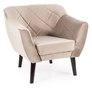 Fotel do salonu KARO 1 Velvet ciemny beż wenge 949503 Fotel do salonu KARO 1 Velvet ciemny beż wenge 949503