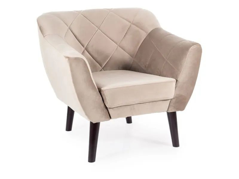 Fotel do salonu KARO 1 Velvet ciemny beż wenge 949503