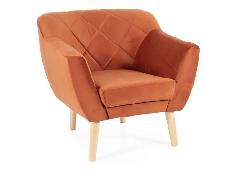 Fotel do salonu KARO 1 Velvet cynamonowy buk 949498