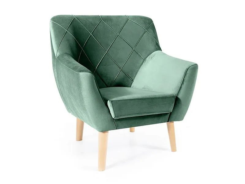 Fotel do salonu KARO 1 Velvet zielony buk 840001
