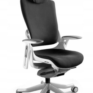 Fotel ergonomiczny biurowy obrotowy WAU 2 biały/czarny 294209 Fotel ergonomiczny biurowy obrotowy WAU 2 biały/czarny 294209
