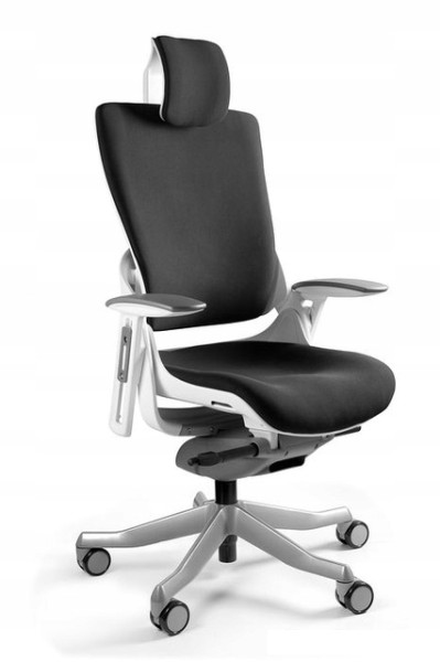 Fotel ergonomiczny biurowy obrotowy WAU 2 biały/czarny 294209