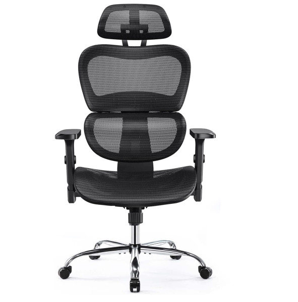 Fotel ergonomiczny czarny z regulacją Comfy siatkowy 949860