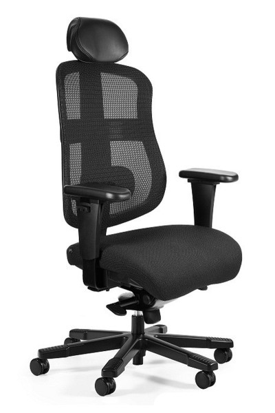 Fotel ergonomiczny Otto czarny skóra siatka tkanina 946991