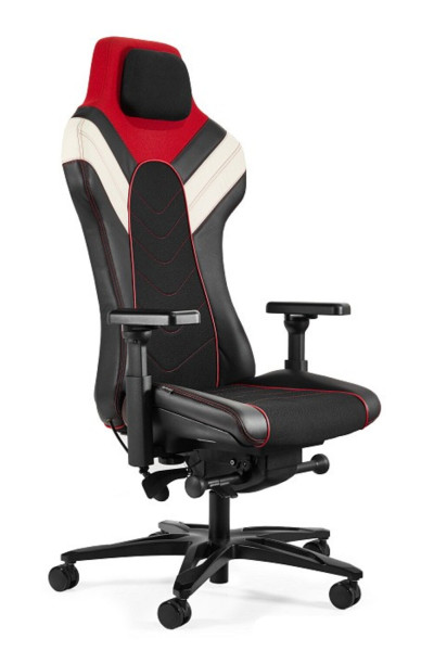 Fotel ergonomiczny Pitlane czarny tkanina eko-skóra 946980