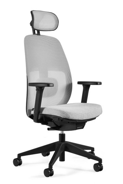 Fotel ergonomiczny Popfit szary tkanina/siatka 947004