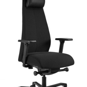 Fotel ergonomiczny Tria czarny tkanina eko-skóra 946992 Fotel ergonomiczny Tria czarny tkanina eko-skóra 946992