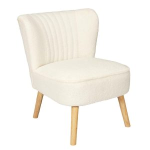 FOTEL Erika biały boucle styl skandynawski drewniane nogi 652323 FOTEL Erika biały boucle styl skandynawski drewniane nogi 652323