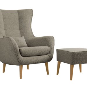 Fotel Estjano Boucle z podnóżkiem 963492 Fotel Estjano Boucle z podnóżkiem 963492