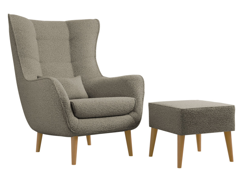 Fotel Estjano Boucle z podnóżkiem 963492