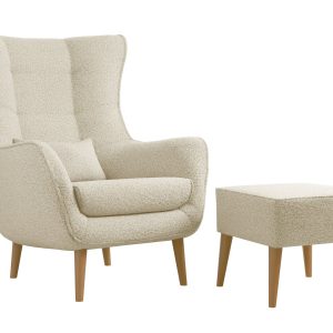 Fotel Estjano Boucle z podnóżkiem 963493 Fotel Estjano Boucle z podnóżkiem 963493